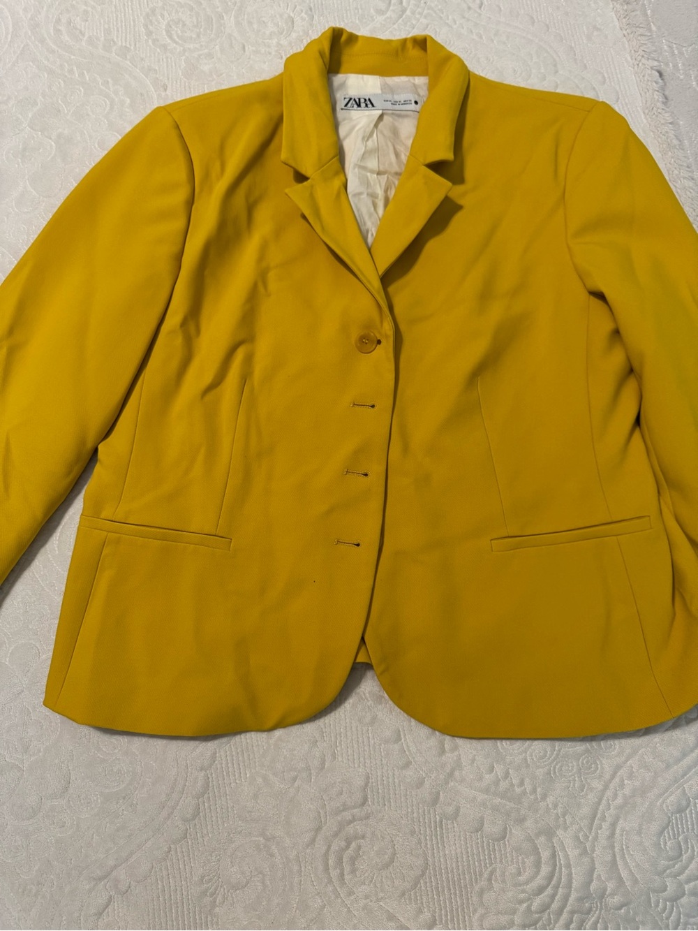 Zara Women's Yellow Tailored Blazer Jacket